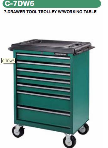 Jonnesway 7-DRAWER TOOL TROLLEY W/WORKING TABLE C-7DW5 - Click Image to Close