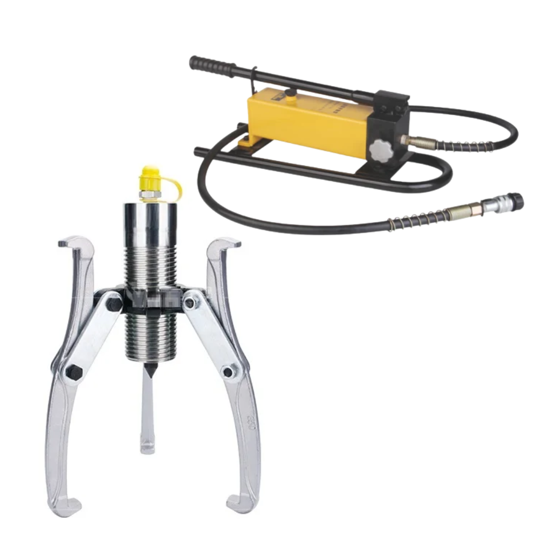 Hydraulic Puller Set 100Ton c/w Hand Pump - Click Image to Close