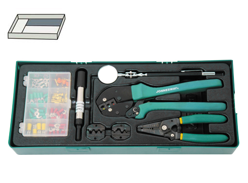 70PC. CRIMPER AND STRIPPER ASSORTED TERMINALS TOOL KIT V1310SP - Click Image to Close
