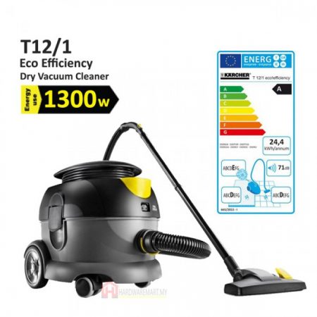 T12/1 ECO EFFICIENCY DRY VACUUM CLEANER (1300W/12L/244MBAR) - Click Image to Close