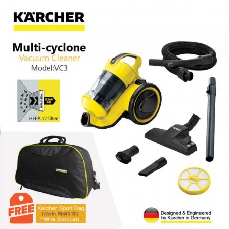 KARCHER VC3 MULTI-CYCLONE VACUUM CLEANER- HEPA 12 (1300W) - Click Image to Close