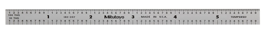 Mitutoyo 182-207 6" STAINLESS STEEL RULER - Click Image to Close