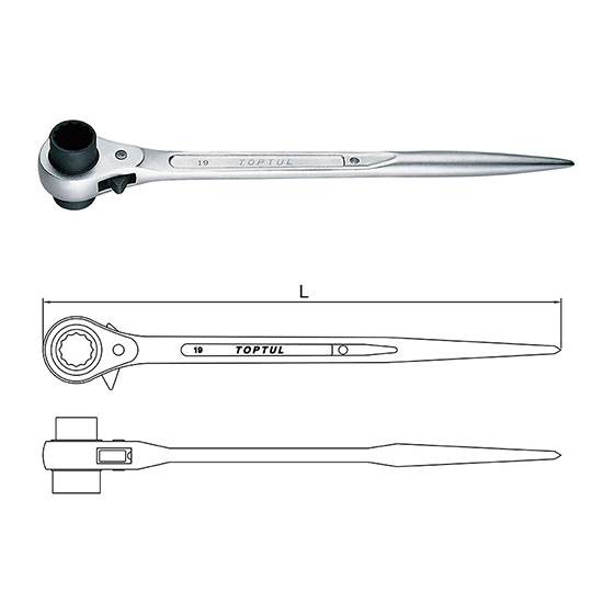 Double Socket Ratchet Wrench AEAH1012 - Click Image to Close