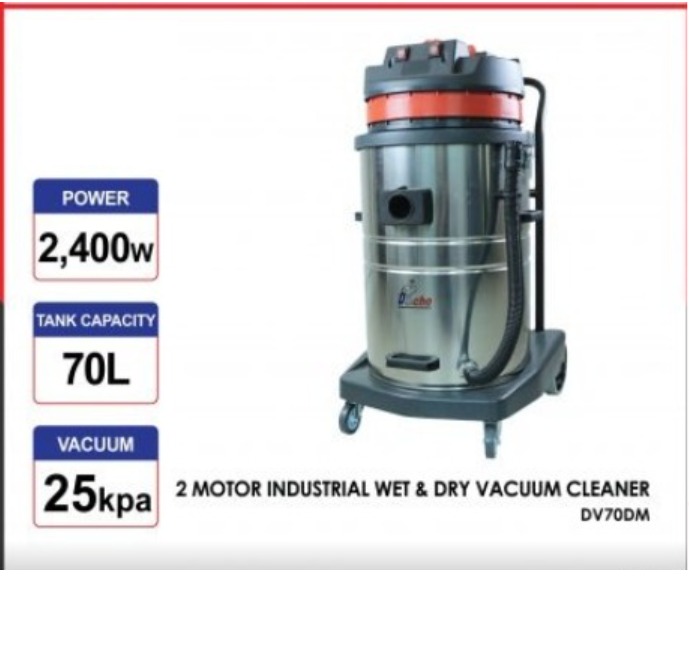 DOUBLE MOTOR INDUSTRIAL WET & DRY VACUUM CLEANER (2000W/70L) - Click Image to Close