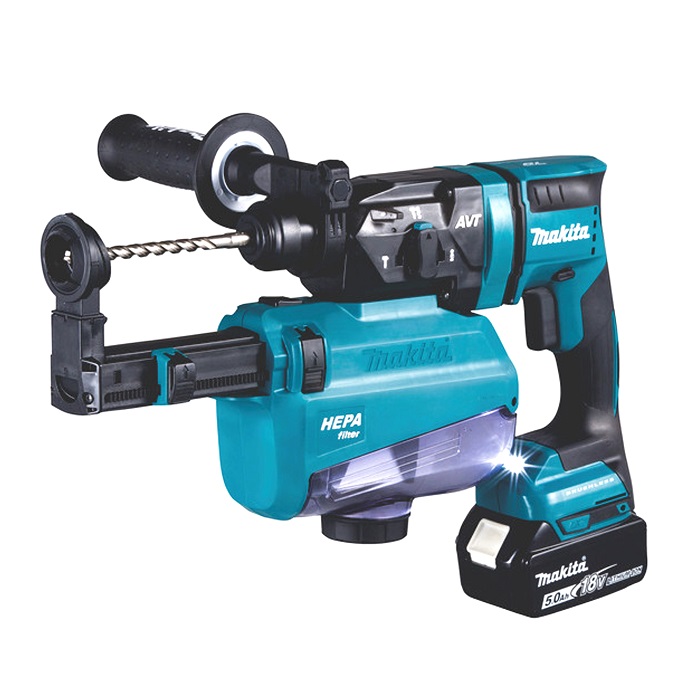 Makita DHR182ZWJ + DX05: Cordless Rotary Hammer with DustCollect - Click Image to Close