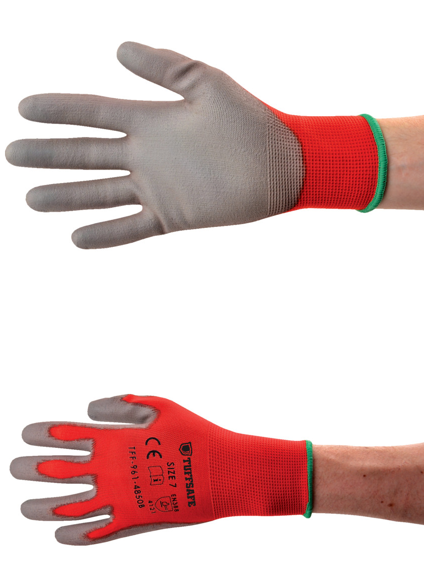 Cut 1 Red PU Coated Gloves Size 8 TFF9614851C - Click Image to Close