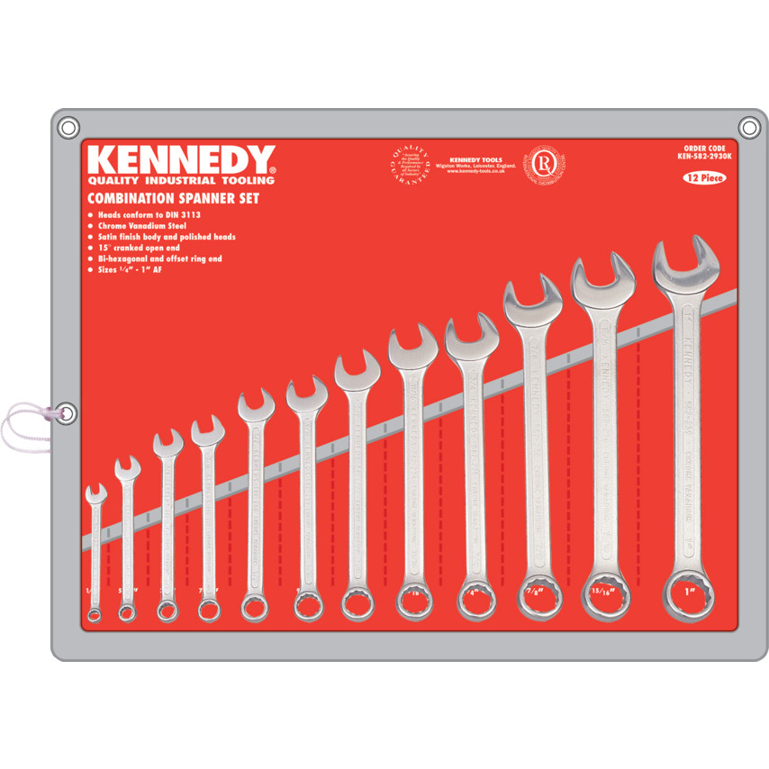KENNEDY KEN582-2930K 1/4-1" A/F PROF COMB WRENCH SET (13) - Click Image to Close