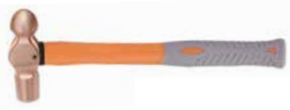 Temo 230g Safety Fiberglass Shaft Ball Pein Hammer - Al-Br - Click Image to Close