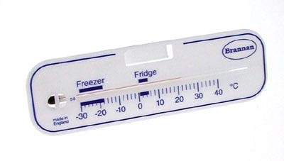 White Horizontal Fridge Freezer Thermometer - 130mm 22/483/2 - Click Image to Close
