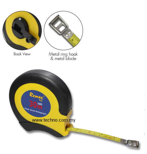 REMAX 64-MM130 30M/100" MEASURING TAPE - Click Image to Close
