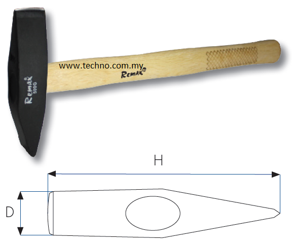 66-CW500 CHIPPING HAMMER WITH WOODEN HANDLE - Click Image to Close