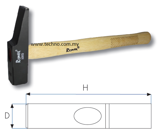 66-JH103 JOINER’S HAMMER WITH WOODEN HANDLE - Click Image to Close