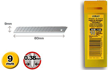Olfa AB-10 9mm Standard Blade (10pcs per pack)