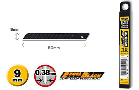 Olfa ASBB-10 9mm Ultra Sharp Standard Blade (10pcs per pack) - Click Image to Close