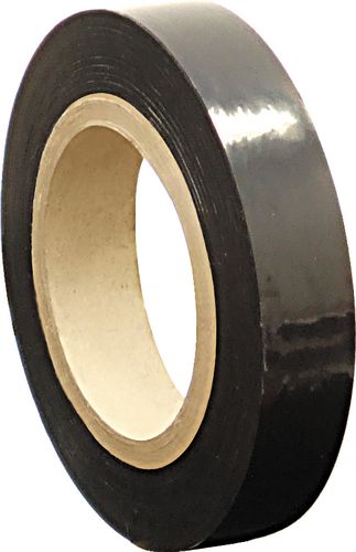 25mmx100M LOW TACK PROTECTION TAPE BLACK - Click Image to Close
