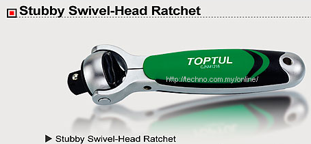 TOPTUL STUBBY SWIVEL HEAD RATCHET HANDLE 3/8"DR (CJNM1216) - Click Image to Close