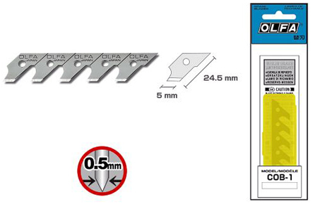 Olfa COB-1 Blades For Model CMP-1 (15pcs/pack) - Click Image to Close