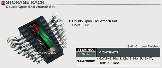TOPTUL 8Pcs Double Open End Wrench Set (GAAC0802) - Click Image to Close