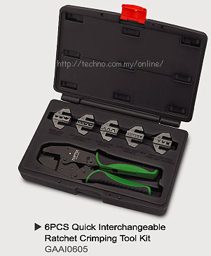 TOPTUL 6in1 Quick Interchangeable Ratchet Crimping Tool Kit (GAA - Click Image to Close