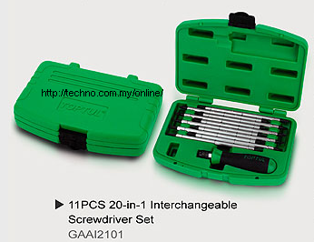 Toptul 20-in-1 Interchangeable Screwdriver Set (GAAI2101) - Click Image to Close