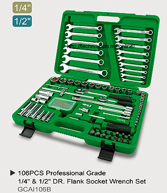 TOPTUL106PCS 1/4 & 1/2 DR. Socket Wrench Set (GCAI106B) - Click Image to Close