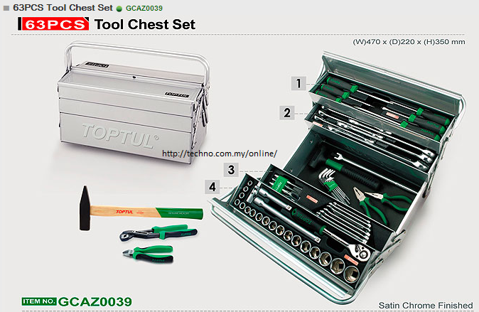 Tool Chest Set 63pcs (GCAZ0039) - Click Image to Close