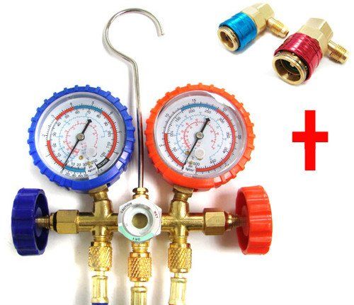 SERVICE MANIFOLD GAUGE SET - FOR AIR COND R134A - Click Image to Close
