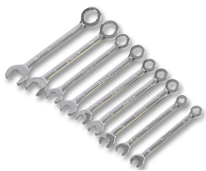 PRO'SKIT HW-609A 10Pcs Electronic Combination Wrench (Inch Size)