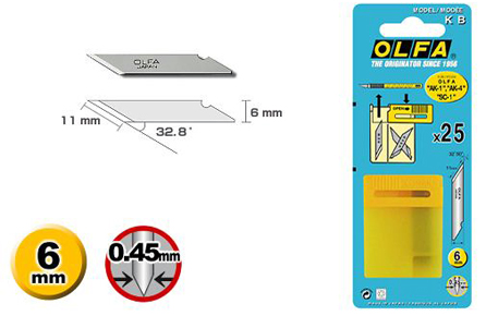 Olfa Spare Blades For Model AK-1 (25pcs/pack) - Click Image to Close