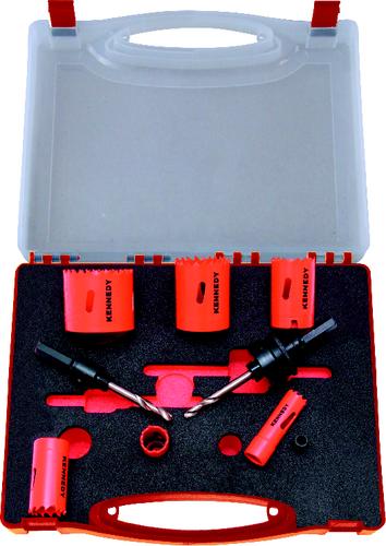ELECTRICIANS HOLESAW KITIN PLASTIC CASE - Click Image to Close
