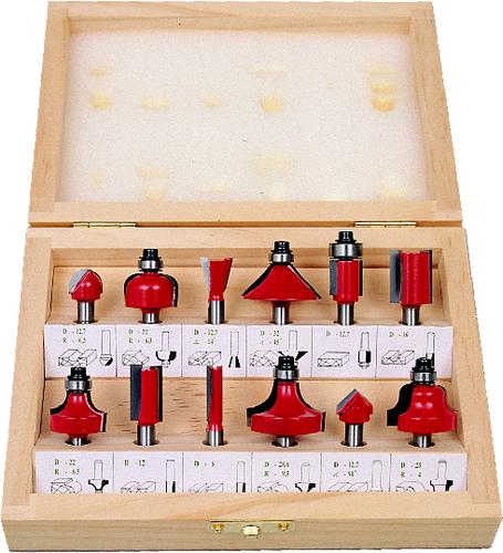 KENNEDY 12-PCE ROUTER BIT SET 1/4" SHANK - Click Image to Close