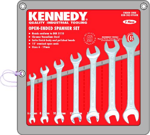 KENNEDY KEN582-0960K 6-19mm C/V OPEN END SPANNER SET 7PC - Click Image to Close