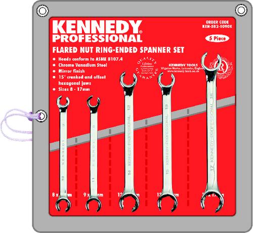 KENNEDY 8-17mm PROF FLARE NUT SPANNER SET (5-PCE) - Click Image to Close