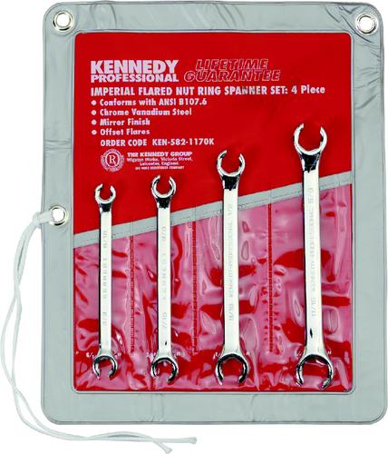 KENNEDY 5/16-11/16" PROF FLARE NUT SPANNER SET (4-PCE) - Click Image to Close
