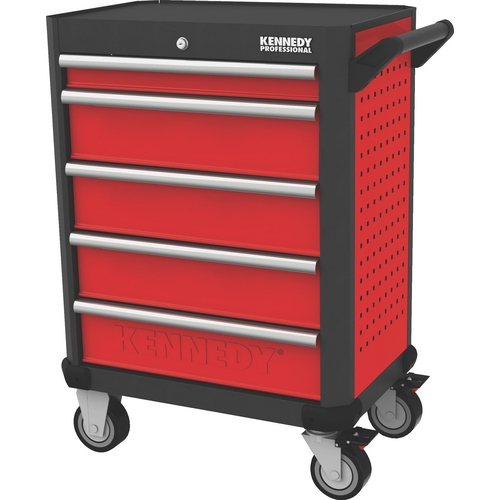 KENNEDY KEN5942140K RED-28" 5 DRAWER PROFESSIONAL ROLLER CABINET - Click Image to Close