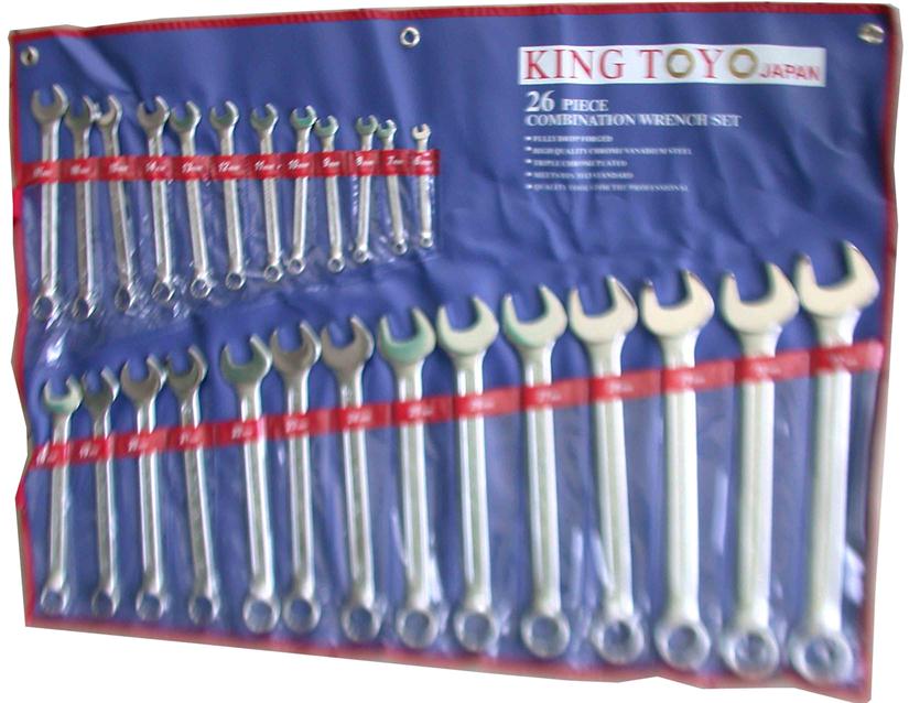 KING TOYO COMBINATION WRENCH SET, 6-32MM, KT-026S - Click Image to Close