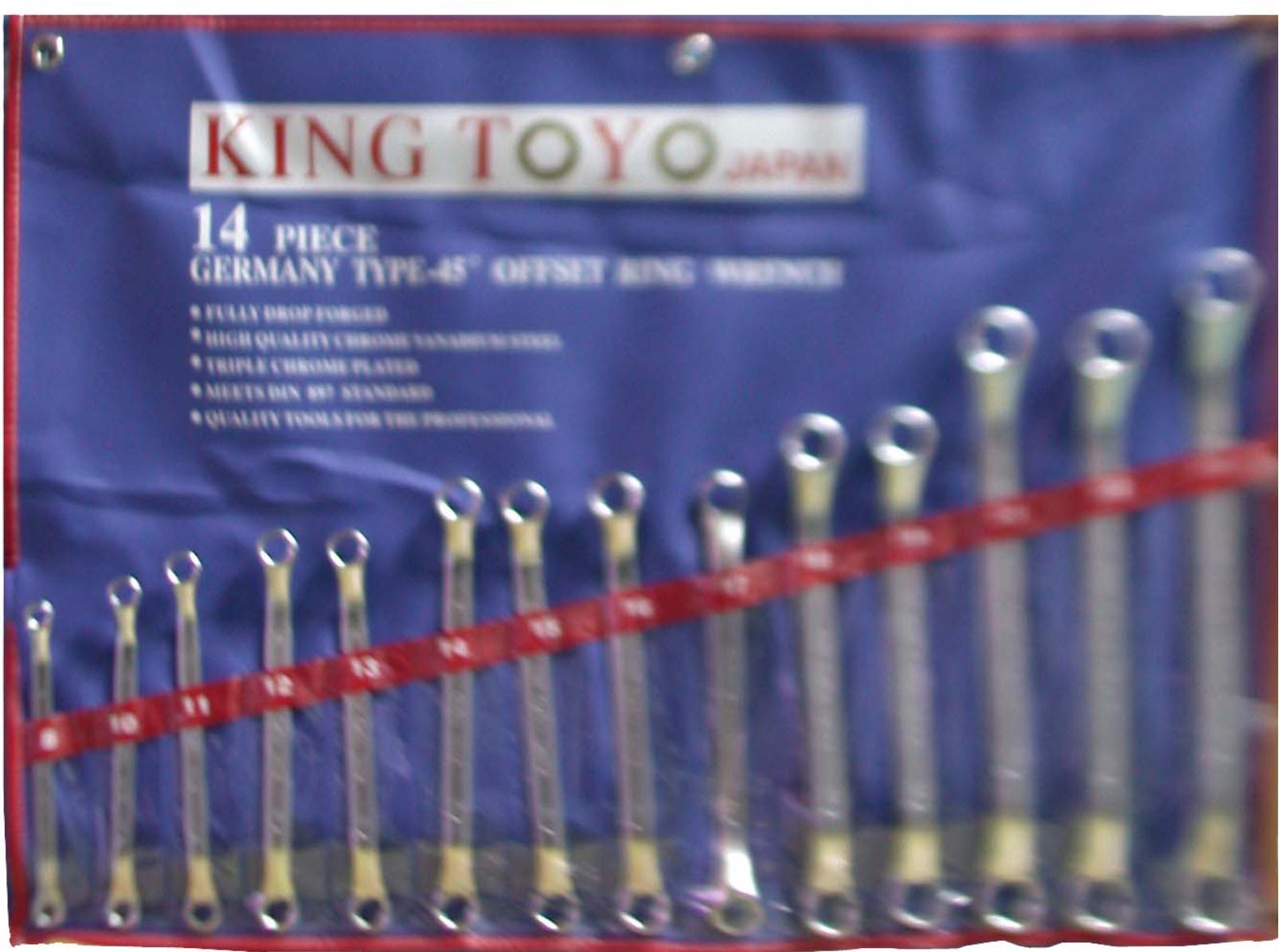KING TOYO Double Ring Wrench Set(6PT/12PT), KTDRS-14 - Click Image to Close