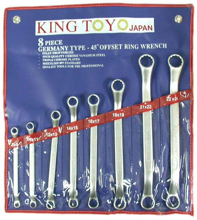 KING TOYO Double Ring Wrench Set,KTDRS-8 - Click Image to Close