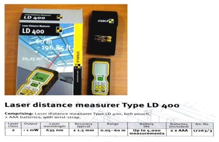 STABILA LD400-60M Laser Distance Measurer - Click Image to Close