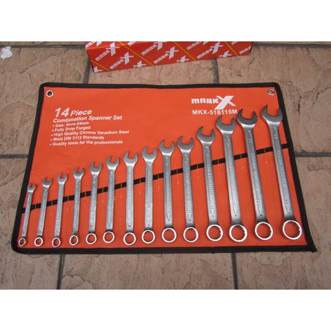 MARK-X MKX-516115M 14-PCE 8-24MM COMBINATION WRENCH SET - Click Image to Close