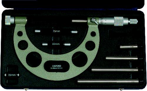OXFORD 0-100mm INTERCHANGEABLE ANVIL MICROMETER - Click Image to Close