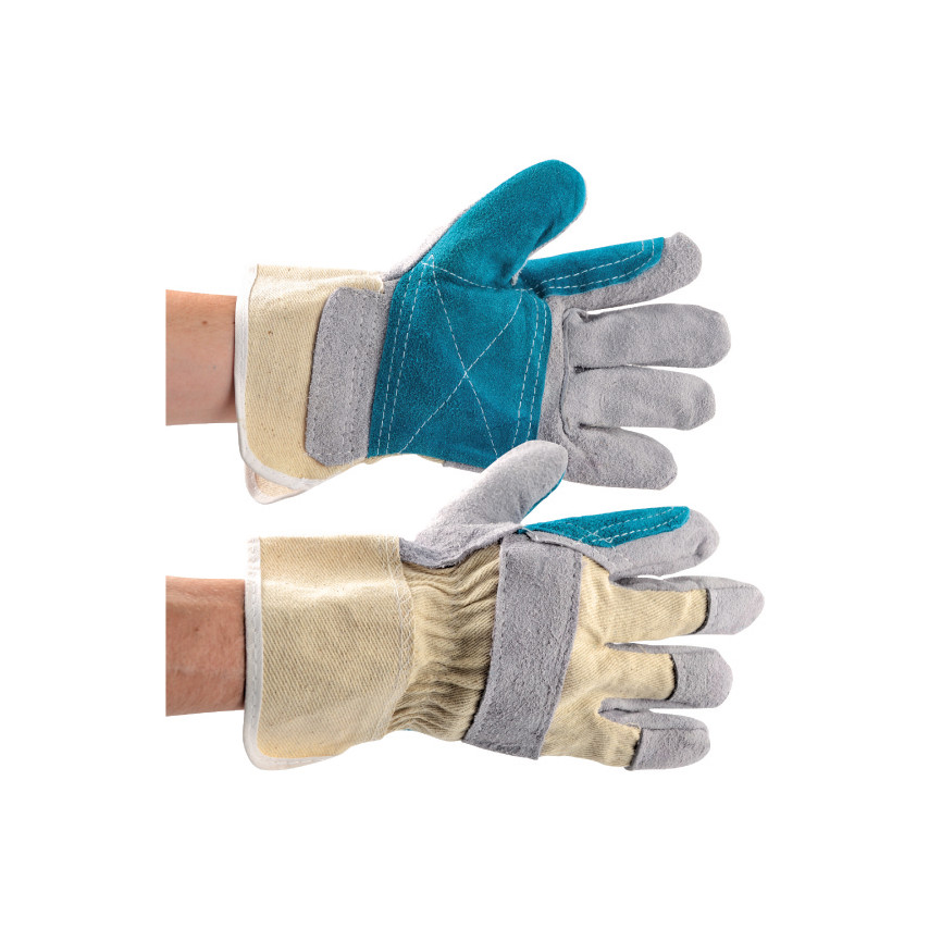 DOUBLE PALM HEAVY DUTY SPLITLEATHER RIGGER GLOVES SZ-10 - Click Image to Close