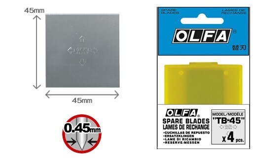 OLFA TB-45 Blades For Model T-45 4pcs/pack - Click Image to Close