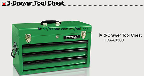 TOPTUL 3 Drawer Tool Middle Chest (TBAA0303) - Click Image to Close