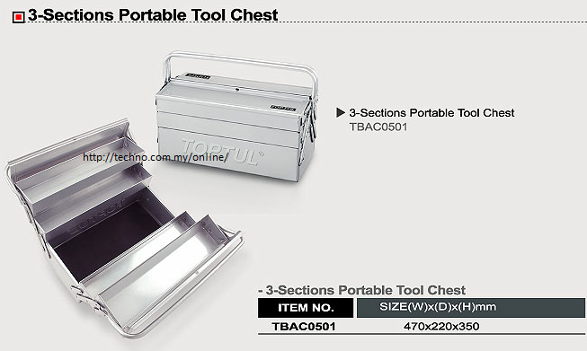 3-Sections Portable Tool Chest (TBAC0501) - Click Image to Close