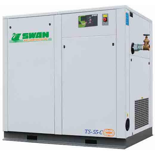 SWAN Screw Air Comp 13Bar,8.6m3/min, 75HP,2"1350kg TS-55C - Click Image to Close