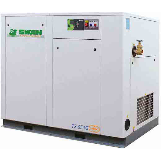 Swan Screw Air Comp 13Bar, 8.6m3/min, 75HP, 2"1850kg TS-55V - Click Image to Close