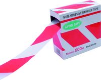 75mmx500M RED/WHITE BARRIER TAPE IN DISPENSER - Click Image to Close