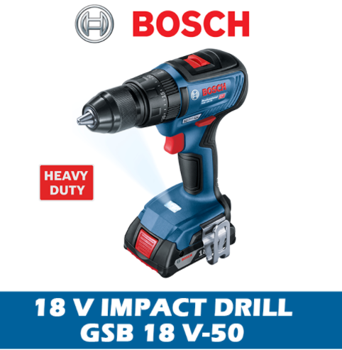 Bosch 18V Cordless Impact Drill GSB18V-50 - Click Image to Close