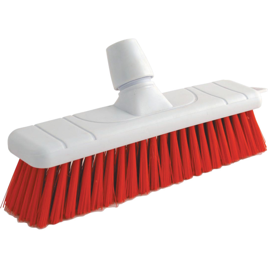 SBM300 12" STIFF POLY SWEEP BROOM HEAD RED - Click Image to Close